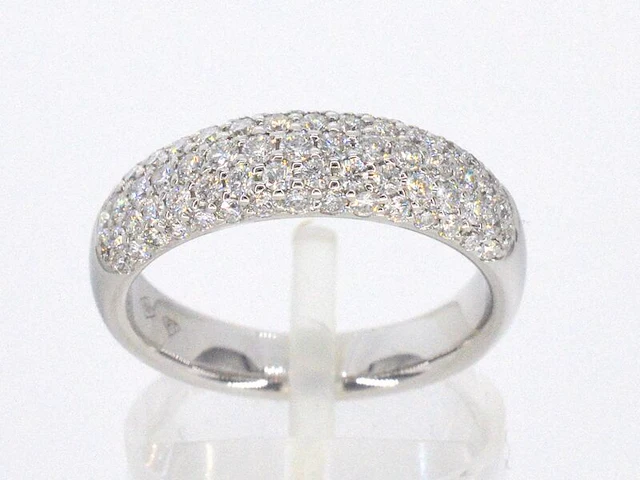 Witgouden pave ring met diamanten 0.90 carat - afbeelding 1 van  12