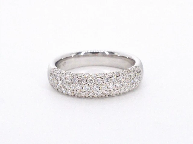 Witgouden pave ring met diamanten 0.90 carat - afbeelding 9 van  12