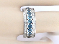 Witgouden pave ring met diamanten en topaas - afbeelding 4 van  11