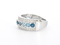 Witgouden pave ring met diamanten en topaas - afbeelding 7 van  11