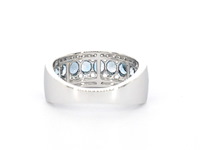 Witgouden pave ring met diamanten en topaas - afbeelding 9 van  11