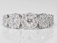 Witgouden rijring 5 entourage 1.00 ct