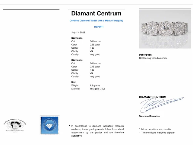 Witgouden rijring 5 entourage 1.00 ct - afbeelding 3 van  9