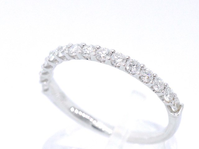 Witgouden rijring bezet met briljant geslepen diamanten - afbeelding 5 van  11