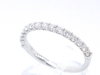 Witgouden rijring bezet met briljant geslepen diamanten - afbeelding 5 van  11