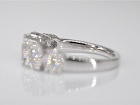 Witgouden rijring met 5 diamanten entourages 1.00 carat - afbeelding 9 van  10