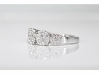Witgouden rijring met 5 diamanten entourages 1.00 carat - afbeelding 5 van  10