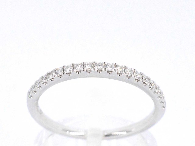 Witgouden rijring met briljant geslepen diamant - afbeelding 1 van  10