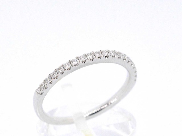 Witgouden rijring met briljant geslepen diamant - afbeelding 6 van  10