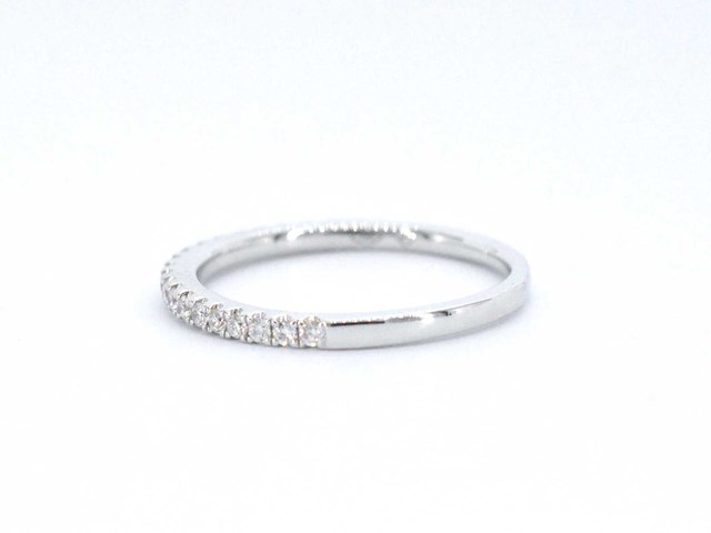 Witgouden rijring met briljant geslepen diamant - afbeelding 7 van  10