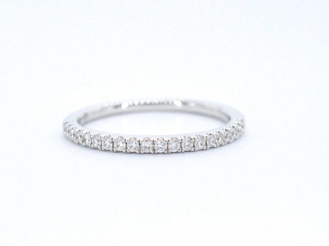 Witgouden rijring met briljant geslepen diamant - afbeelding 8 van  10