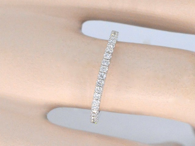 Witgouden rijring met briljant geslepen diamant - afbeelding 4 van  11