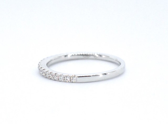 Witgouden rijring met briljant geslepen diamant - afbeelding 7 van  11