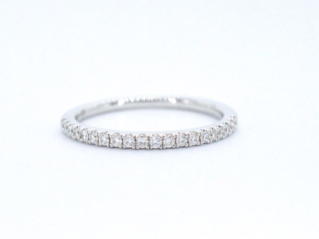 Witgouden rijring met briljant geslepen diamant - afbeelding 8 van  11