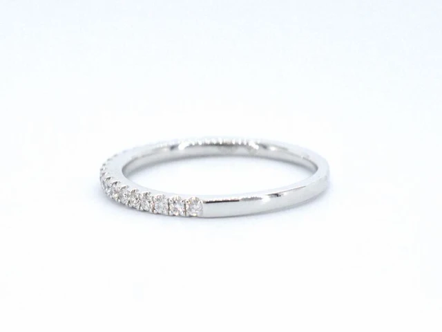 Witgouden rijring met briljant geslepen diamant - afbeelding 7 van  11
