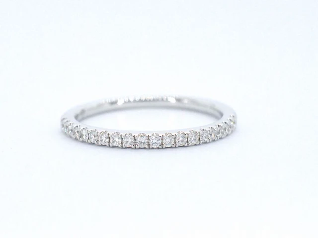 Witgouden rijring met briljant geslepen diamant - afbeelding 8 van  11