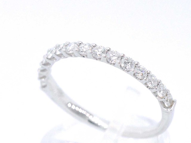 Witgouden rijring met briljant geslepen diamanten - afbeelding 5 van  10