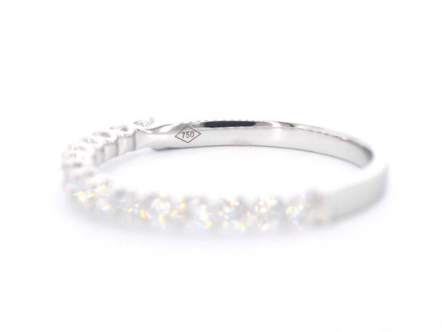 Witgouden rijring met briljant geslepen diamanten - afbeelding 2 van  10