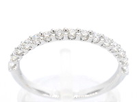 Witgouden rijring met briljant geslepen diamanten - afbeelding 1 van  10