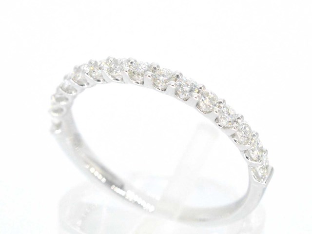 Witgouden rijring met briljant geslepen diamanten - afbeelding 5 van  10