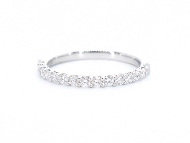 Witgouden rijring met briljant geslepen diamanten - afbeelding 8 van  10