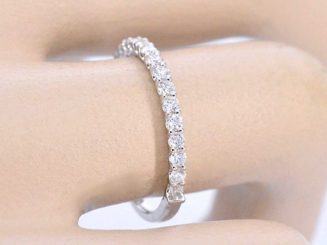 Witgouden rijring met briljant geslepen diamanten - afbeelding 3 van  10