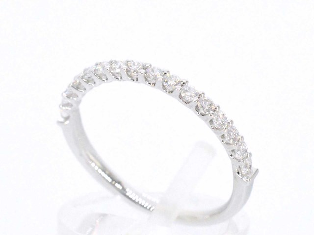 Witgouden rijring met briljant geslepen diamanten - afbeelding 5 van  10