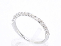 Witgouden rijring met briljant geslepen diamanten - afbeelding 5 van  10