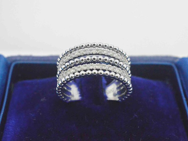 Witgouden rijring met diamanten - afbeelding 1 van  9