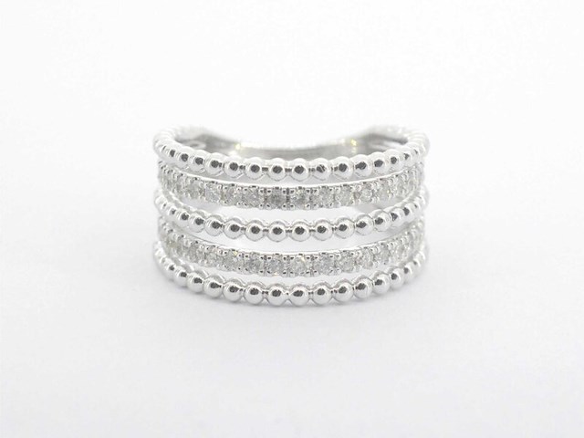 Witgouden rijring met diamanten - afbeelding 3 van  9