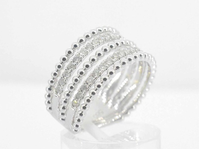 Witgouden rijring met diamanten - afbeelding 4 van  9