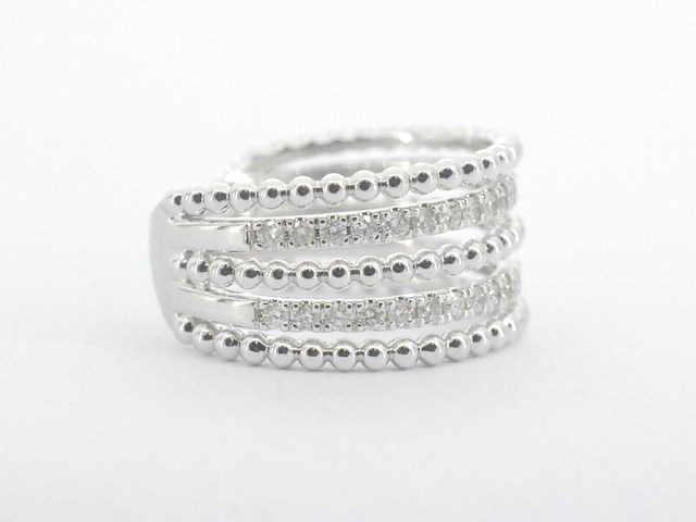 Witgouden rijring met diamanten - afbeelding 6 van  9