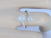 Witgouden rijring met pearshape en briljant geslepen diamanten 1.25 carat - afbeelding 5 van  12