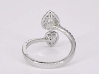 Witgouden rijring met pearshape en briljant geslepen diamanten 1.25 carat - afbeelding 10 van  12
