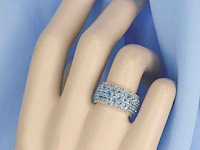 Witgouden rijring met topazen en diamanten - afbeelding 2 van  7