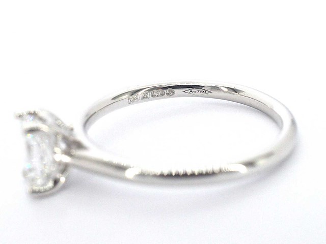 Witgouden ring 18 carat met emerald geslepen diamant gia gecertificeerd - afbeelding 2 van  10