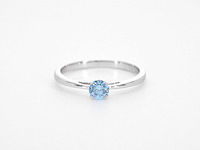 Witgouden ring blauwe diamant - afbeelding 7 van  9
