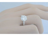 Witgouden ring briljant diamant 2.87 carat gecertificeerd - afbeelding 2 van  5