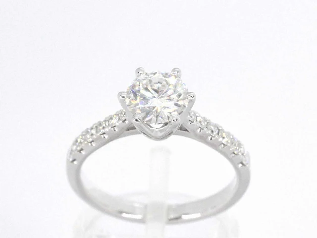 Witgouden ring diamant 1.00 ct - afbeelding 1 van  7