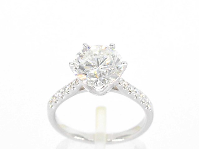 Witgouden ring diamant 3.00 carat - afbeelding 4 van  6