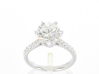 Witgouden ring diamant 3.00 carat - afbeelding 4 van  6