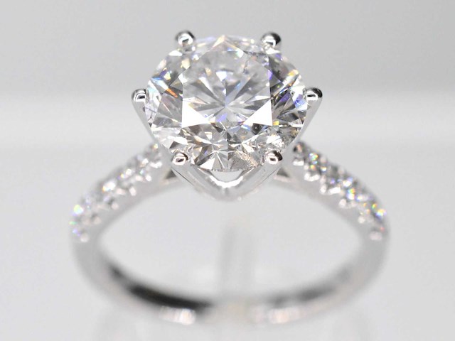 Witgouden ring diamant 3.01 carat - afbeelding 1 van  8