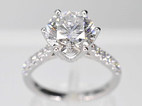 Witgouden ring diamant 3.01 carat - afbeelding 1 van  8