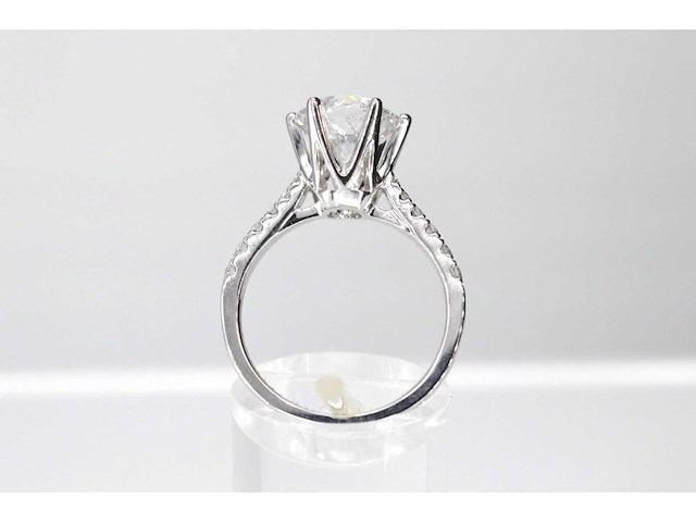 Witgouden ring diamant 3.01 carat - afbeelding 5 van  8