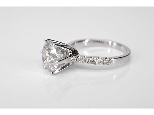 Witgouden ring diamant 3.01 carat - afbeelding 7 van  8