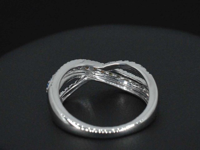 Witgouden ring diamant multicolour saffier - afbeelding 7 van  9