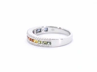 Witgouden ring diamant multicolour saffier - afbeelding 6 van  10