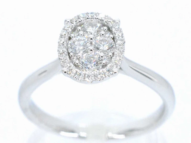 Witgouden ring diamant ovaal - afbeelding 1 van  10