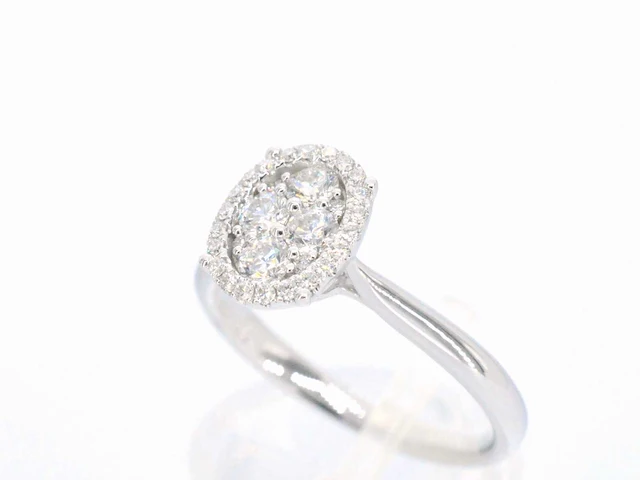 Witgouden ring diamant ovaal - afbeelding 4 van  10