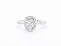 Witgouden ring diamant ovaal - afbeelding 7 van  10